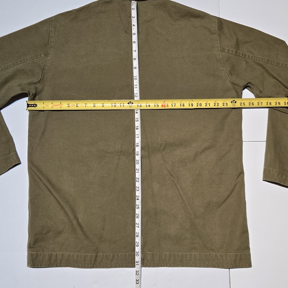 Y2K OshKosh Chore Jacket Mens Large Olive Canvas Workwear Utility Barn Coat - Picture 3 of 10
